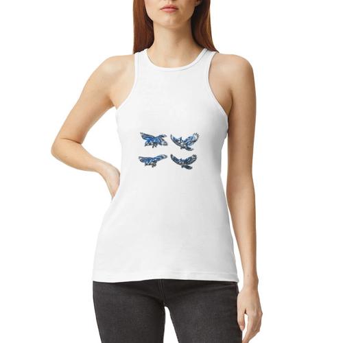 Silver Blue Jay Flight Stages - American Apparel Women’s Racerneck Tank