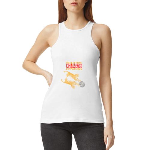 Double tiger fashion, jungle feline animals. - American Apparel Women’s Racerneck Tank