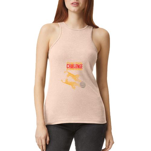 Double tiger fashion, jungle feline animals. - American Apparel Women’s Racerneck Tank