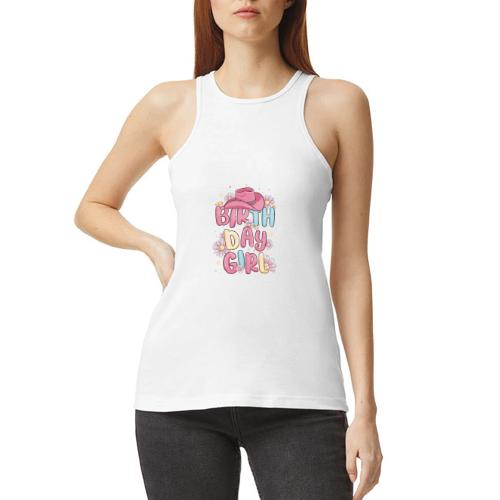Birthday Collection - Cowgirl Birthday - American Apparel Women’s Racerneck Tank