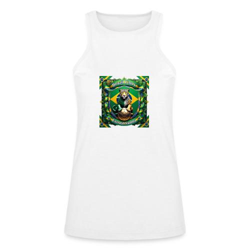 Brazil Jaguar Glory T-Shirt, Flag Pride Badge Gift - American Apparel Women’s Racerneck Tank