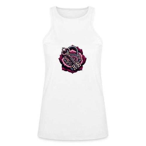 You Hold the Key to My Heart Rose Lock T-Shirt - American Apparel Women’s Racerneck Tank