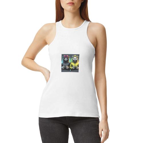 Gamer Bears - American Apparel Women’s Racerneck Tank