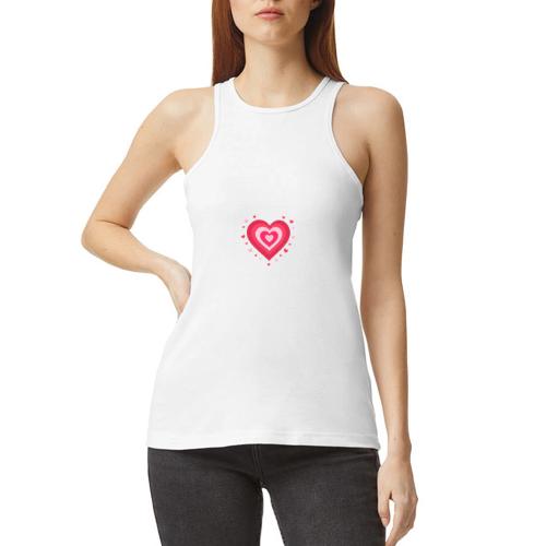 Layered Red & Pink Heart – Cute Valentine Love - American Apparel Women’s Racerneck Tank