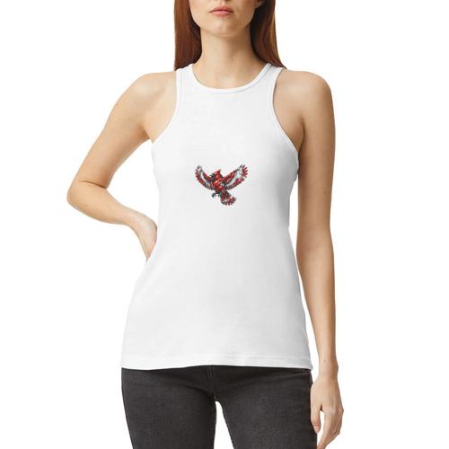 Silver Cardinal in Flight - American Apparel Women’s Racerneck Tank