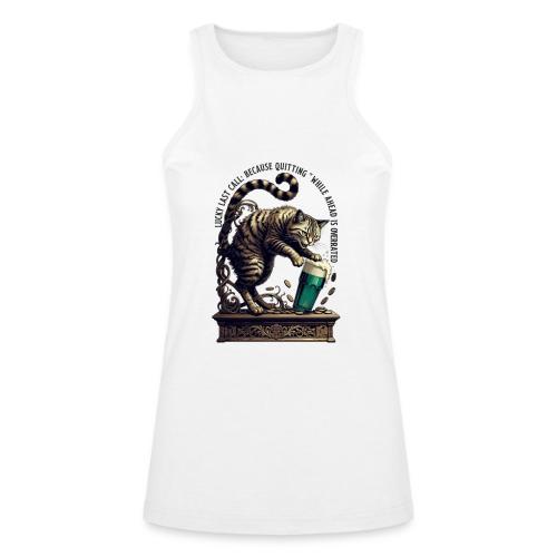 Lucky Last Call Cat Graphic Tee - American Apparel Women’s Racerneck Tank