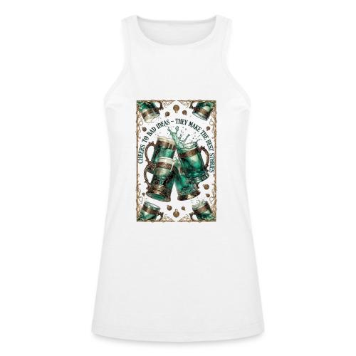 Cheers to Bad Ideas Tankards Graphic Tee - American Apparel Women’s Racerneck Tank