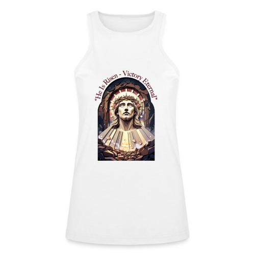 Easter He Is Risen Face of Christ T Shirt, Gift - American Apparel Women’s Racerneck Tank