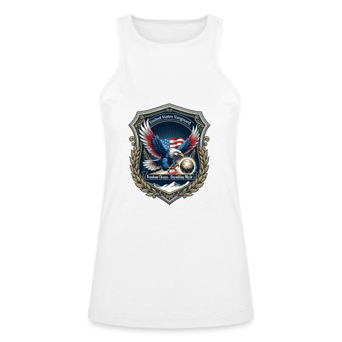 USA Eagle Vanguard T-Shirt,American Flag PrideGift - American Apparel Women’s Racerneck Tank