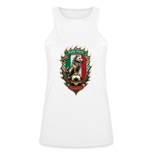 Italy Wolf Fury T-Shirt, Italian Flag Pride Gift - American Apparel Women’s Racerneck Tank