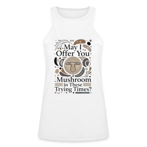 Mushroom in These Trying Times T-Shirt - American Apparel Women’s Racerneck Tank
