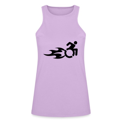 Fast wheelchair user with flames # - American Apparel Women’s Racerneck Tank
