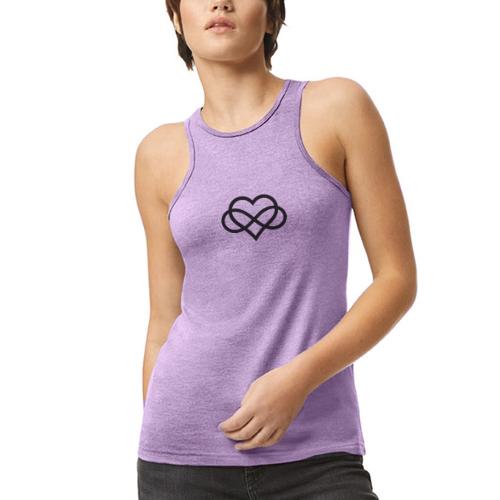Infinity Heart (black) - American Apparel Women’s Racerneck Tank
