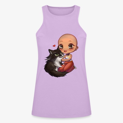A strong girl with her fluffy sidekick - American Apparel Women’s Racerneck Tank