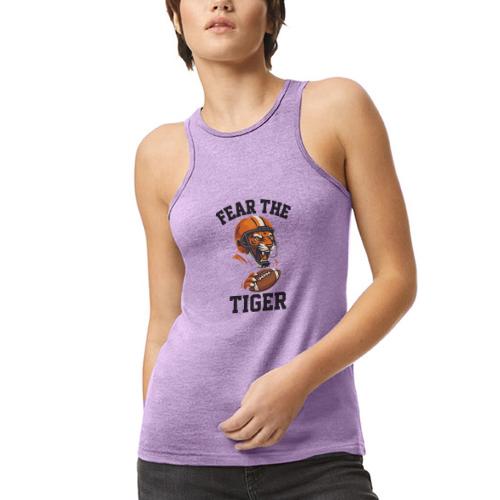 Fear The Tiger Football Helmet T-Shirt - American Apparel Women’s Racerneck Tank