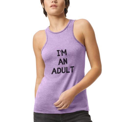 I'M AN ADULT t-shirt - American Apparel Women’s Racerneck Tank