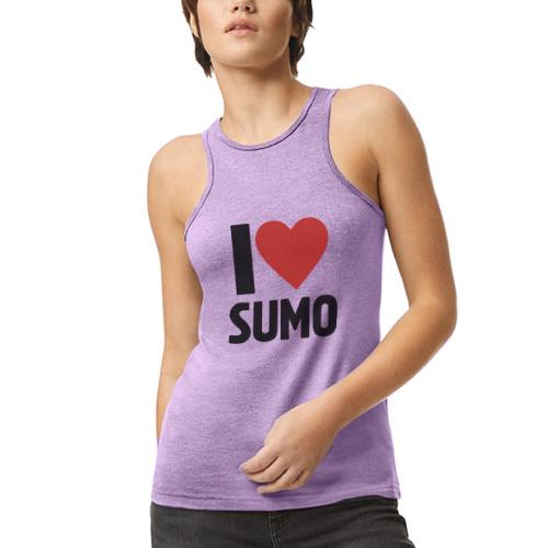 I Love Sumo – Bold Minimalist Sumo Wrestling Fan - American Apparel Women’s Racerneck Tank