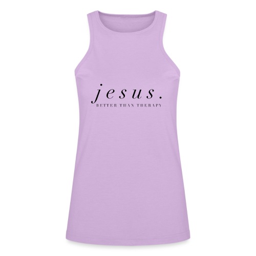 Jesus Better than therapy design 2 in black - American Apparel Women’s Racerneck Tank