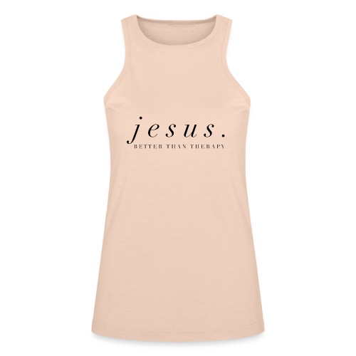 Jesus Better than therapy design 2 in black - American Apparel Women’s Racerneck Tank