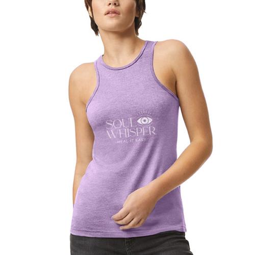 Soul Whisper - White Design - American Apparel Women’s Racerneck Tank