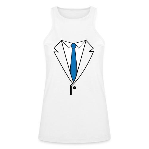 Suit with Blue Tie - American Apparel Women’s Racerneck Tank