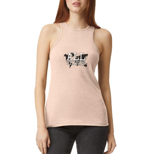 All Things World Map - American Apparel Women’s Racerneck Tank