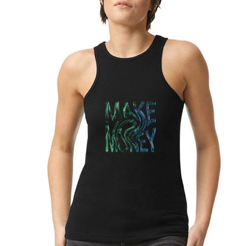 Make Money Neon 3D - American Apparel Women’s Racerneck Tank