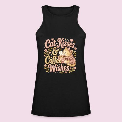 Cat Kisses & Coffee Wishes Faux Stitched - American Apparel Women’s Racerneck Tank