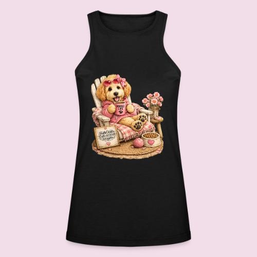 Just Enjoying Life Doodle Dog - American Apparel Women’s Racerneck Tank