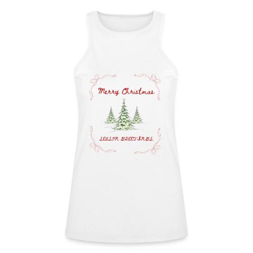 Beautiful Green Christmas Tree Graphic - American Apparel Women’s Racerneck Tank
