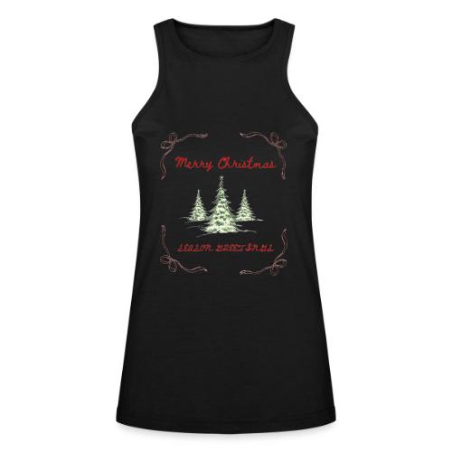 Beautiful Green Christmas Tree Graphic - American Apparel Women’s Racerneck Tank