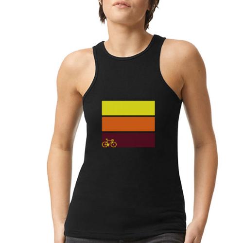 tricolor with bicycle - American Apparel Women’s Racerneck Tank