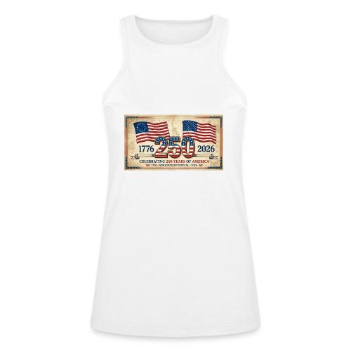 USA 250th Anniversary Flags Emblem - American Apparel Women’s Racerneck Tank