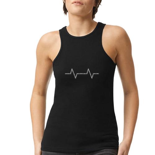 Bike Chain Heartbeat - American Apparel Women’s Racerneck Tank