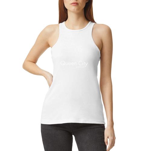 Queen City white - American Apparel Women’s Racerneck Tank