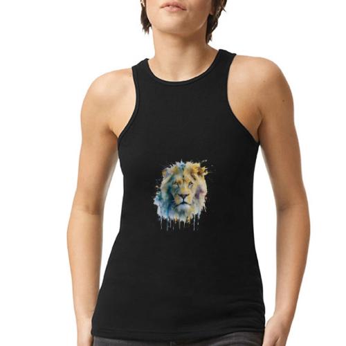 Splash-Art Lion Face - American Apparel Women’s Racerneck Tank