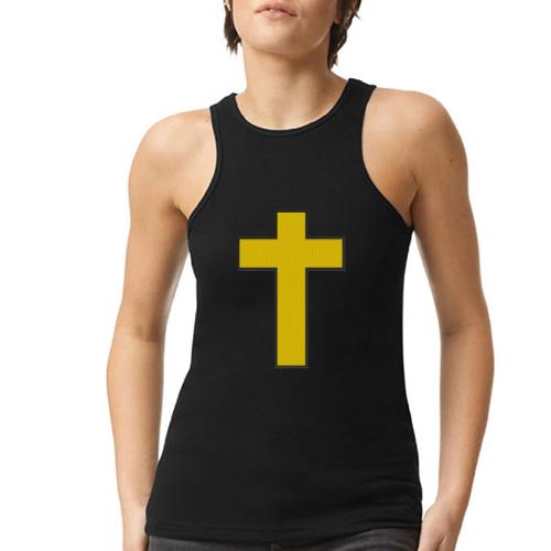 Kevlar Cross Shirt–Christian Strength and Protect - American Apparel Women’s Racerneck Tank
