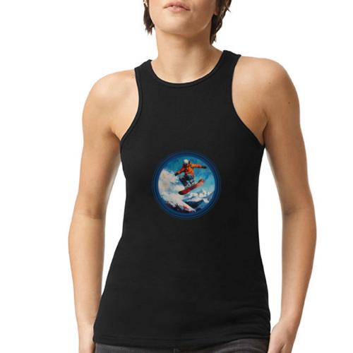 Snowboarding Vibes - American Apparel Women’s Racerneck Tank