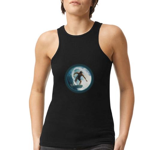 Surfing Horizon - American Apparel Women’s Racerneck Tank
