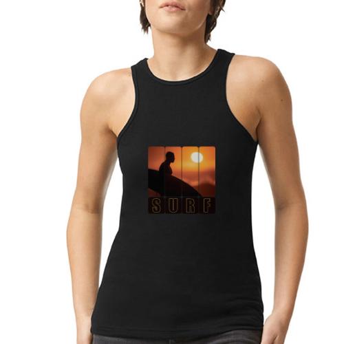Surfing: Sunset Surf Panels - American Apparel Women’s Racerneck Tank