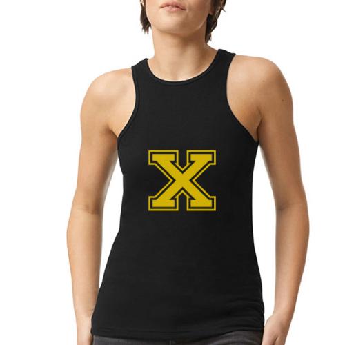 Letter X – Capital Athletic Alphabet Monogram - American Apparel Women’s Racerneck Tank