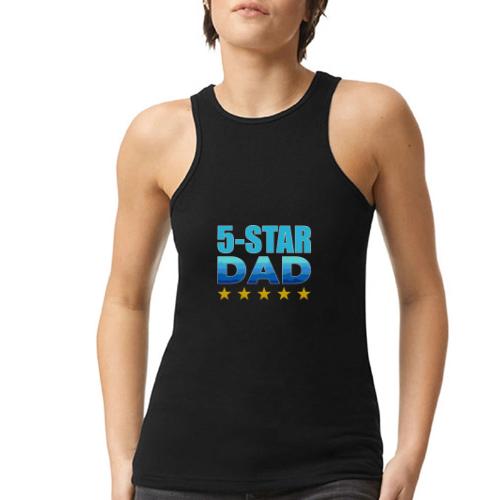 Five Stars Dad - American Apparel Women’s Racerneck Tank