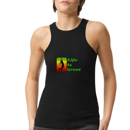 Life Is Great - American Apparel Women’s Racerneck Tank
