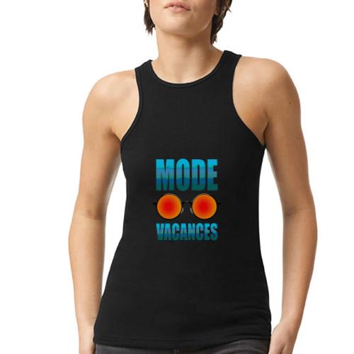 Vacation Mode Enabled - American Apparel Women’s Racerneck Tank