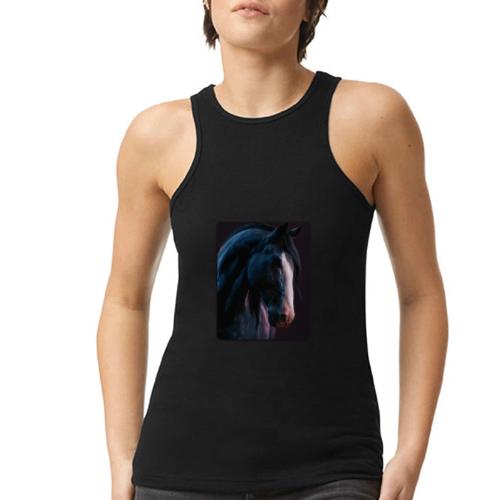 Noble Horse Cinematic Portrait Design - American Apparel Women’s Racerneck Tank