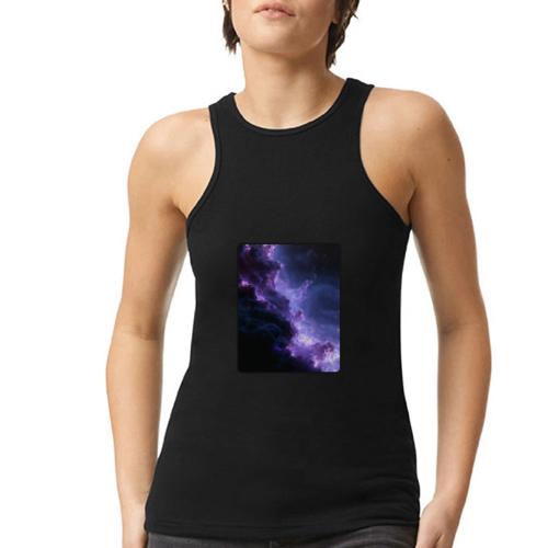 Purple Nebula Space Design - American Apparel Women’s Racerneck Tank