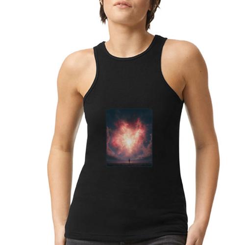 Supernova Sky Sci-Fi Artwork - American Apparel Women’s Racerneck Tank