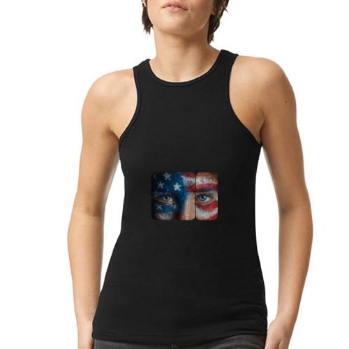 USA: Stars in Her Eyes - American Apparel Women’s Racerneck Tank
