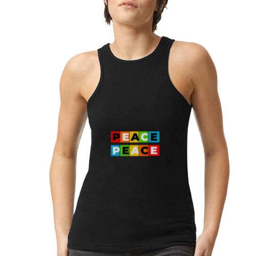 Colorful Peace - American Apparel Women’s Racerneck Tank