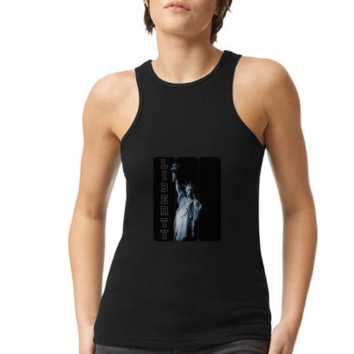USA: Vertical Liberty - American Apparel Women’s Racerneck Tank